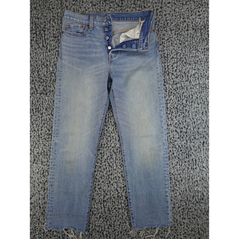 Levi's 501 Original Fit Jeans‎ Womens 27 Light Blue  Raw Hem Straight Leg